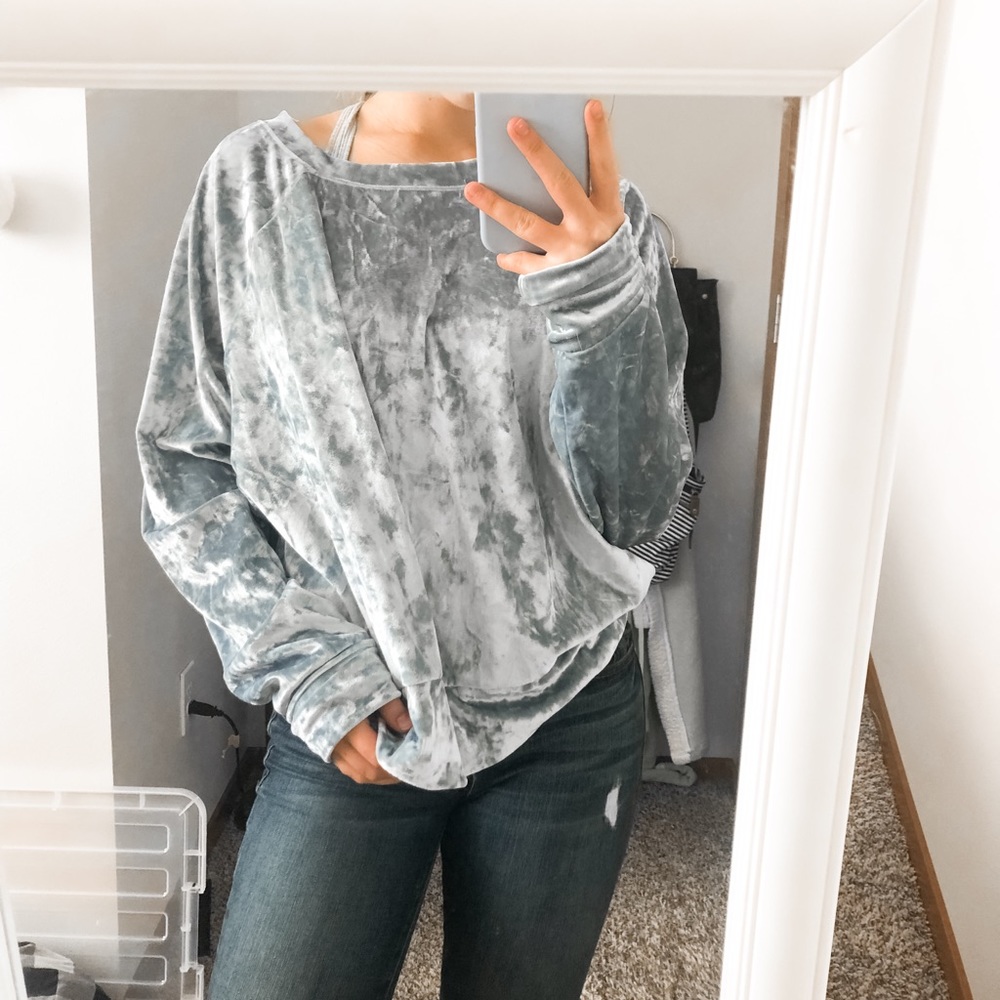 blue velvet sweater